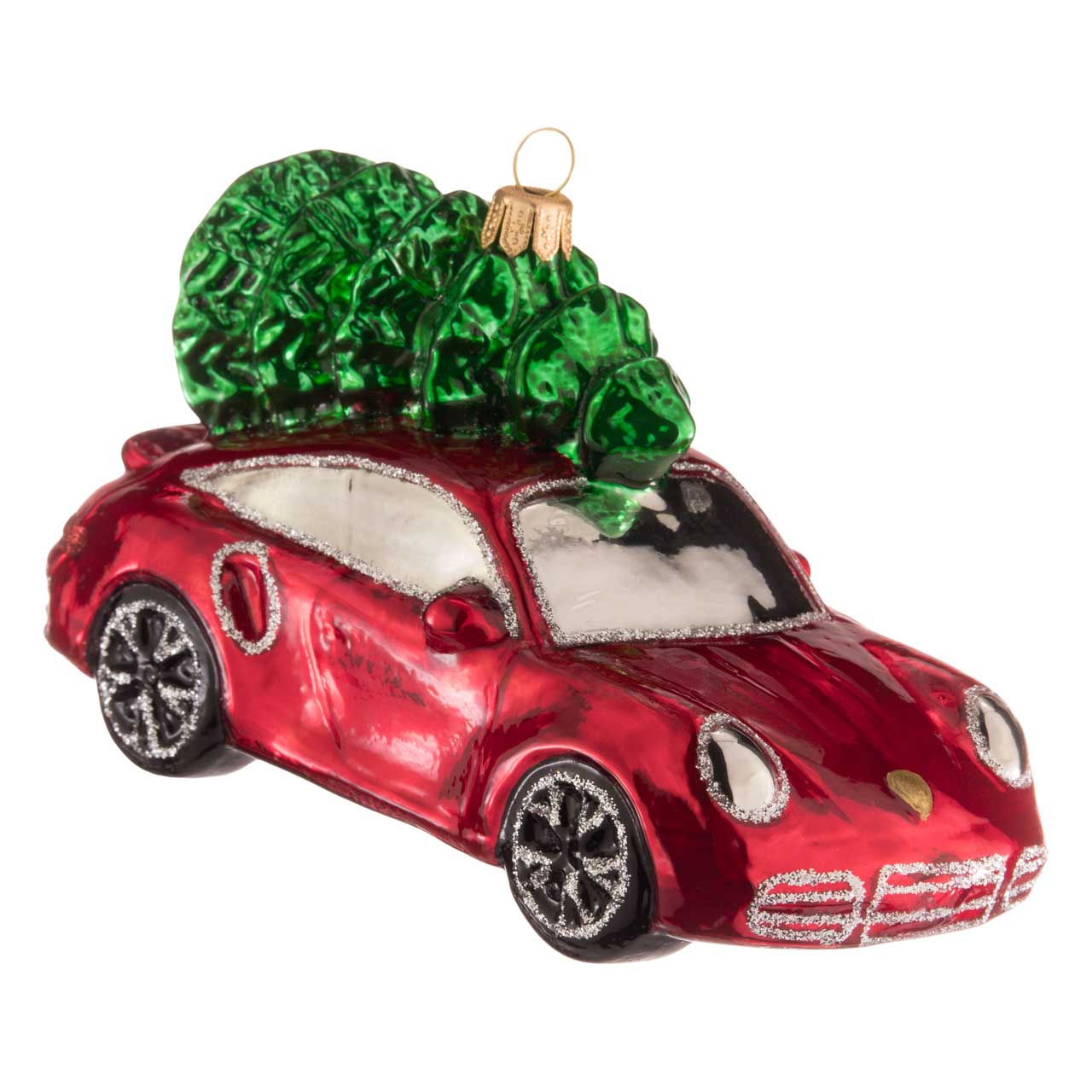 Coche deportivo con árbol de Navidad